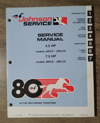 1980 5hp j5 - 4.5hp, j5-j8rls
